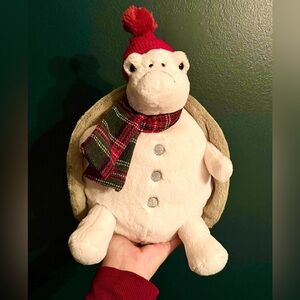 Jellycat Plush Timmy Turtle with Festive Red Accessories